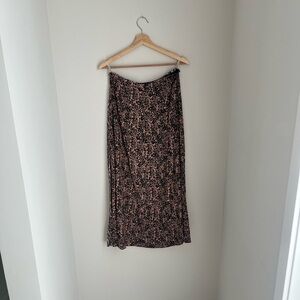 Wilfred Brown and Black Leopard Maxi Slip Skirt
